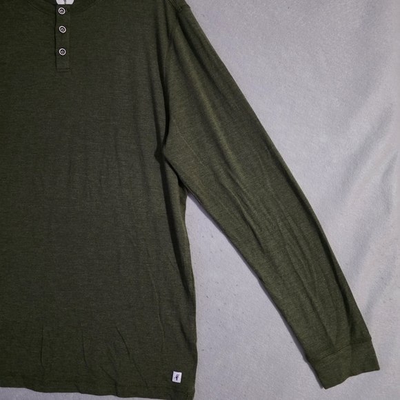 NWOT Toes On The Nose Mens Green Heathered Henley Long Sleeve Shirt Size Large - Picture 6 of 10